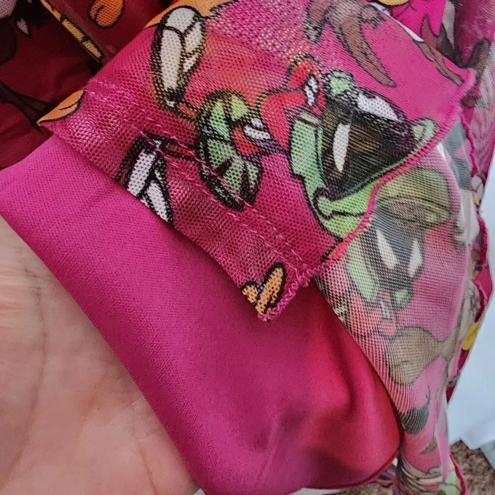 3X 22W 24W Torrid Pink Looney Tunes Bugs Bunny Mini Mesh T Shirt Dress, slip dre - Picture 10 of 10